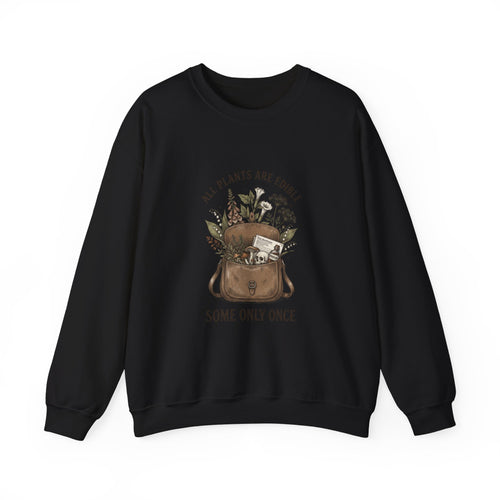 All Plants Are Edible Sweatshirt | Dark Nature Humor, Botanical Illustration