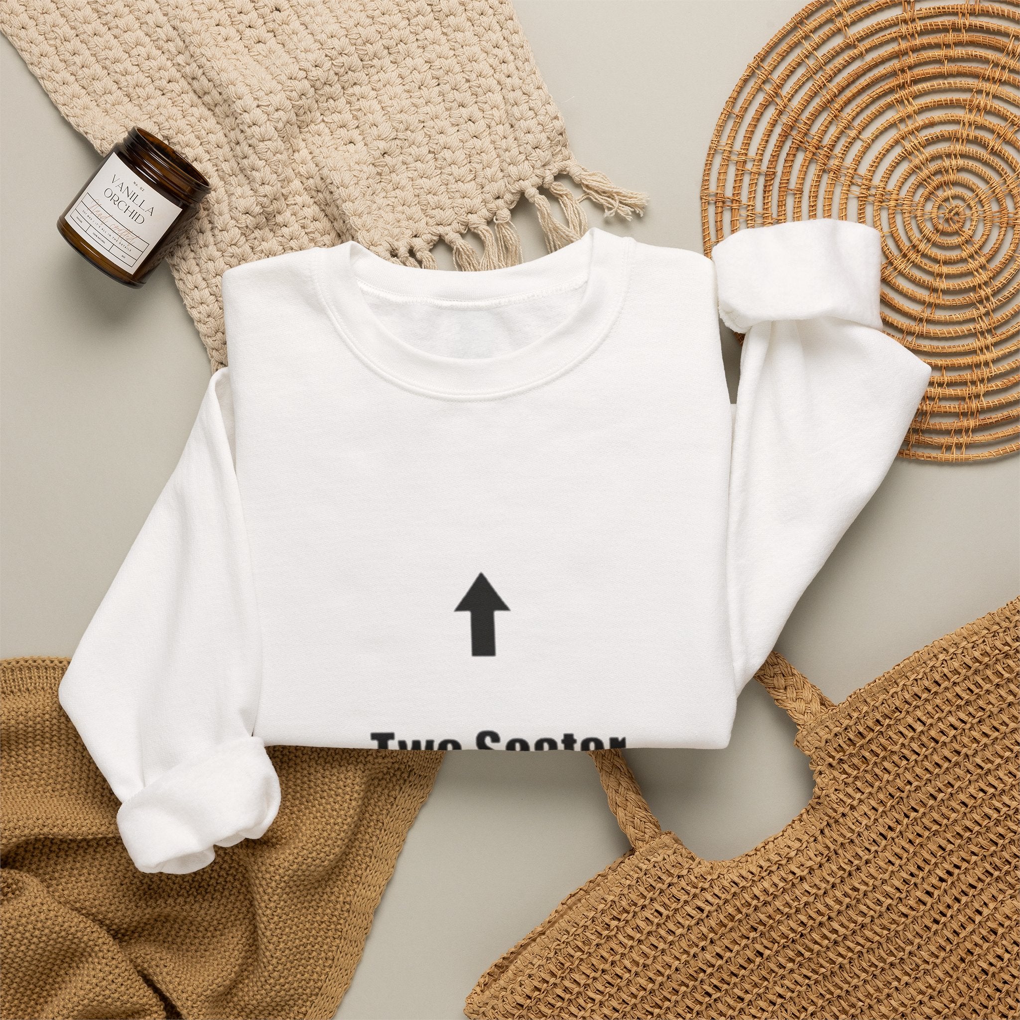 Two Seater Crewneck Sweatshirt — Funny Couples Arrow Design