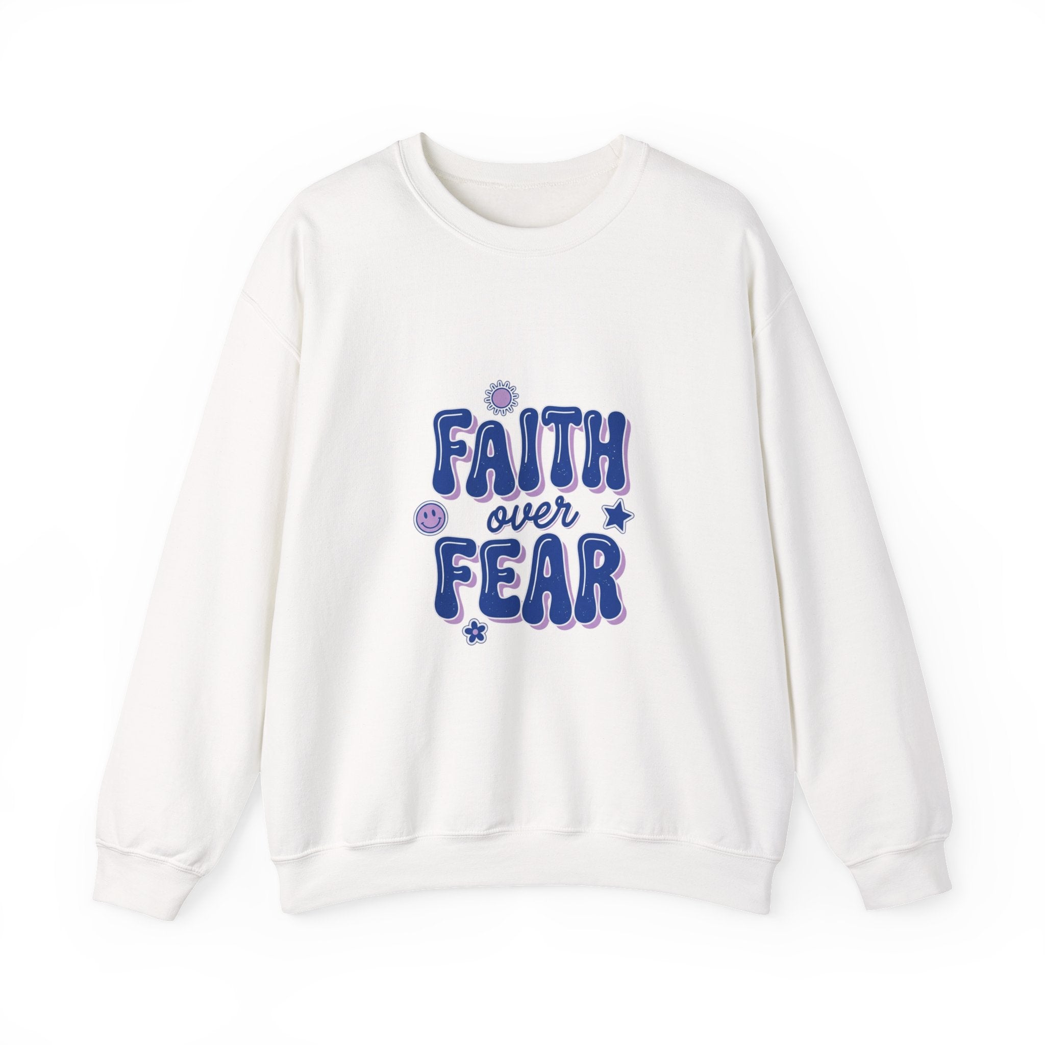 Faith Over Fear sweatshirt | Christian rainbow scripture style