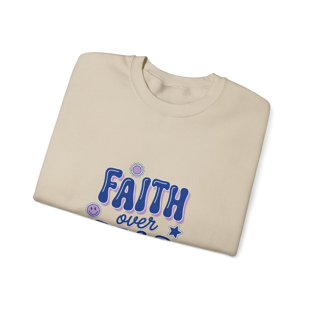 Faith Over Fear sweatshirt | Christian rainbow scripture style