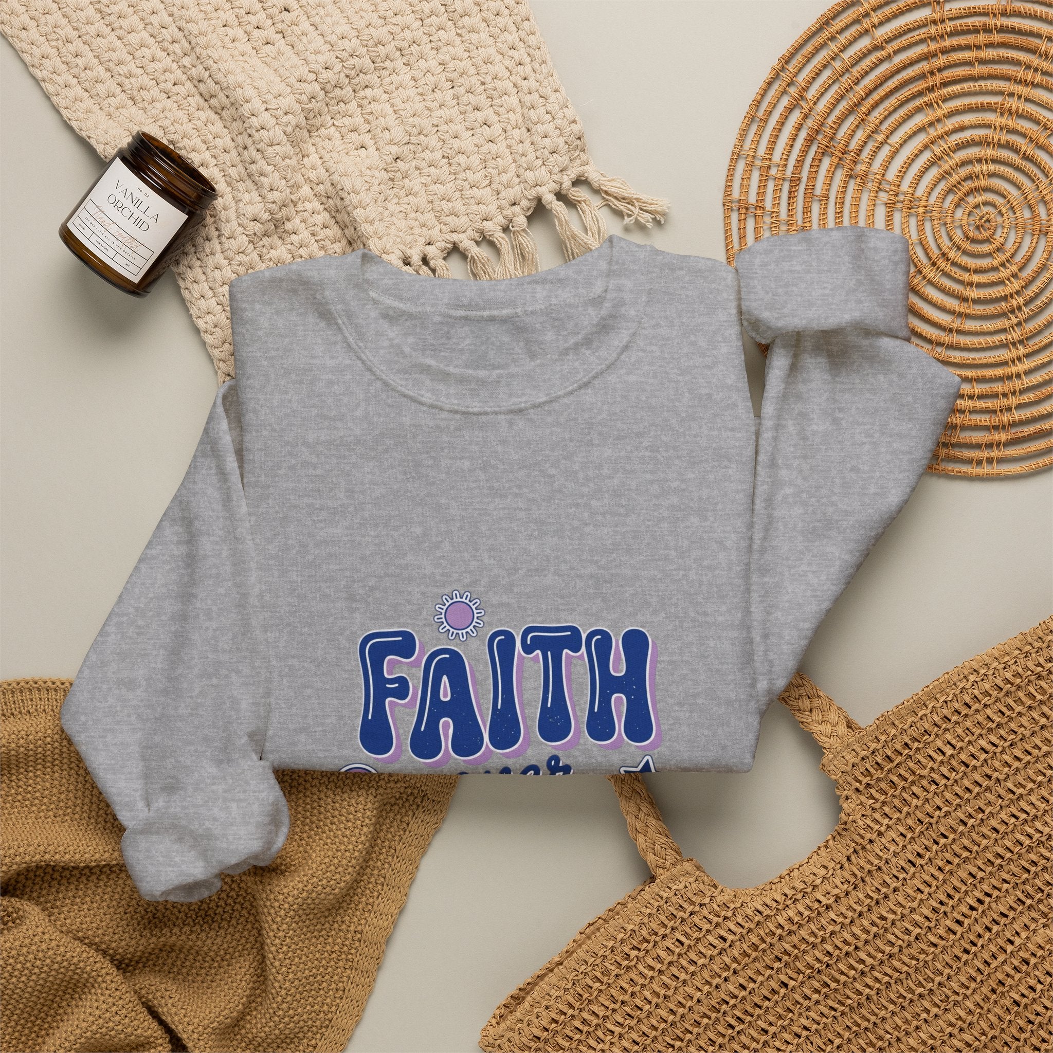 Faith Over Fear sweatshirt | Christian rainbow scripture style