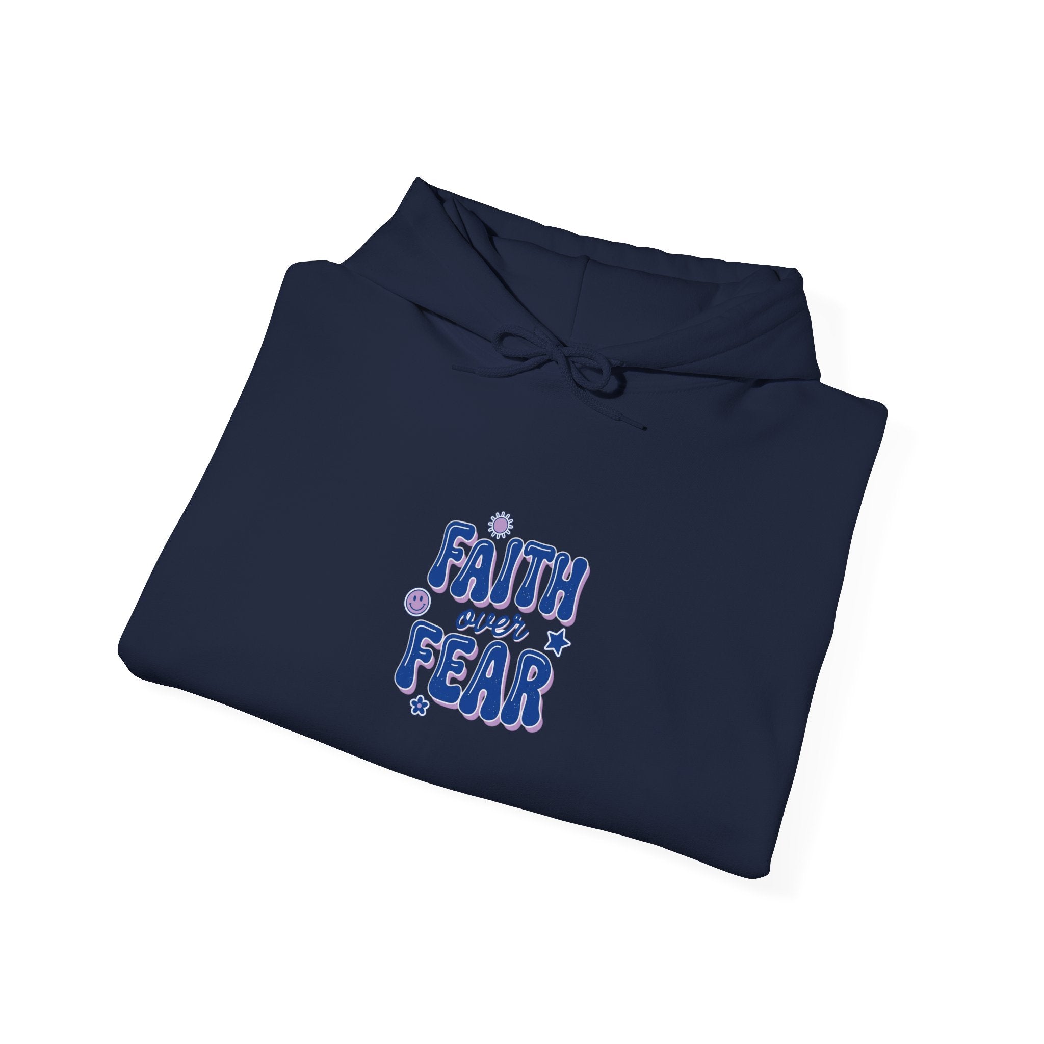 Faith Over Fear Hoodie | Christian Rainbow Script, Playful Mixed-Font