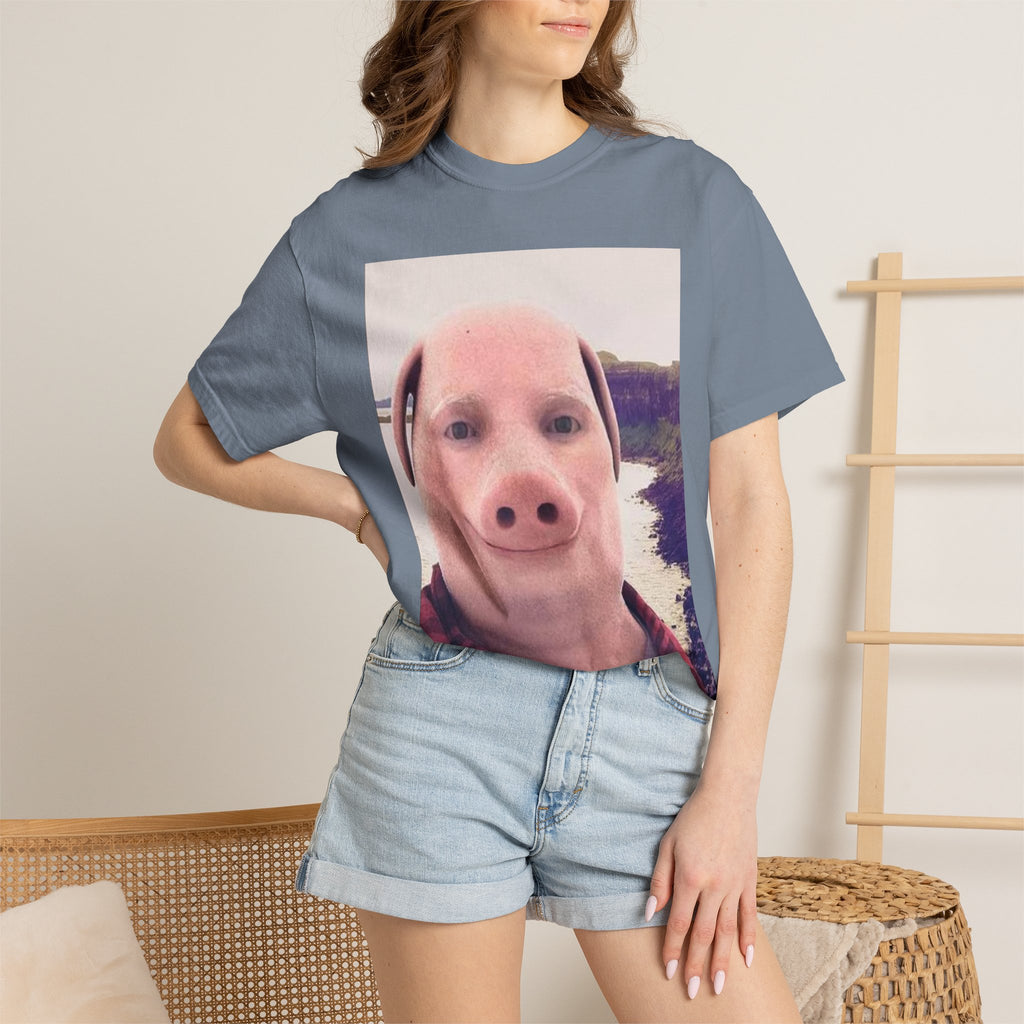 Pig Face Photo T-Shirt — Funny Animal Selfie Tee