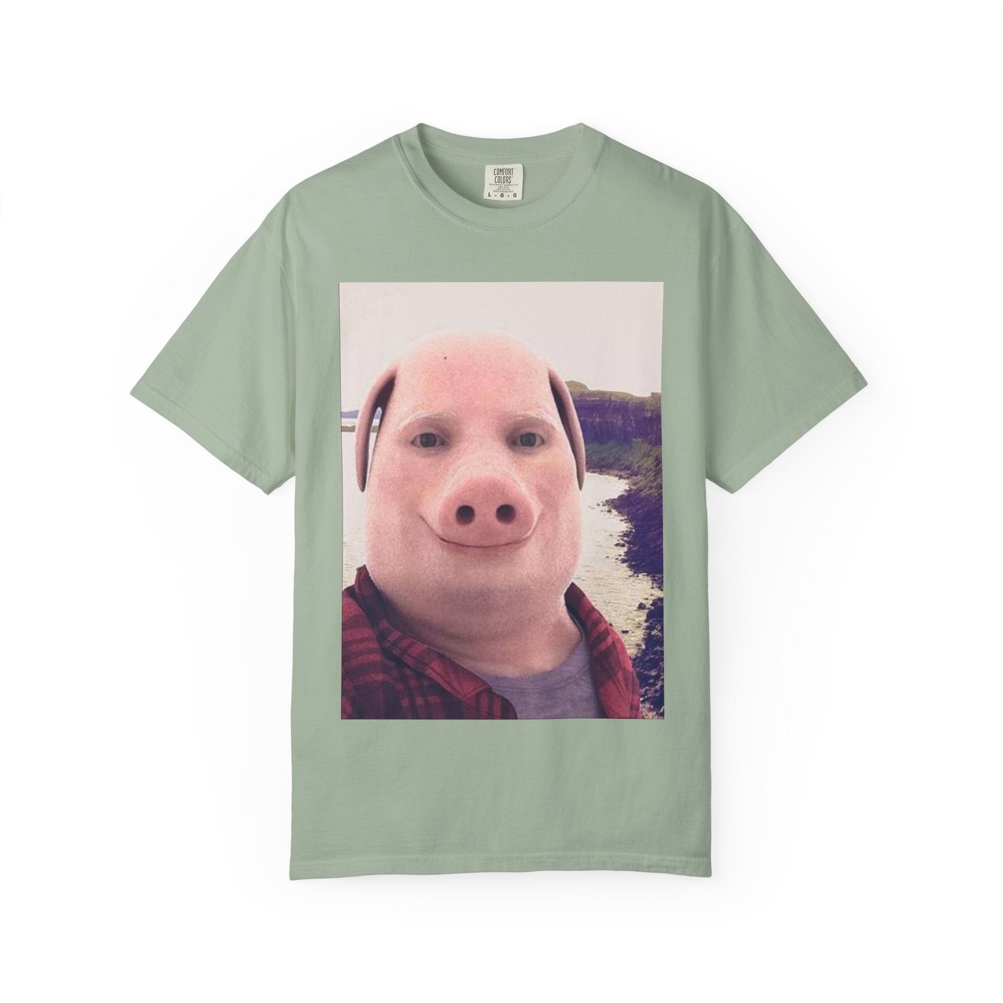 Pig Face Photo T-Shirt — Funny Animal Selfie Tee