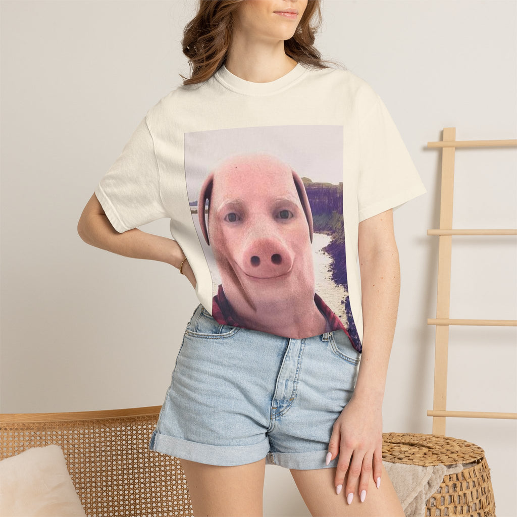 Pig Face Photo T-Shirt — Funny Animal Selfie Tee