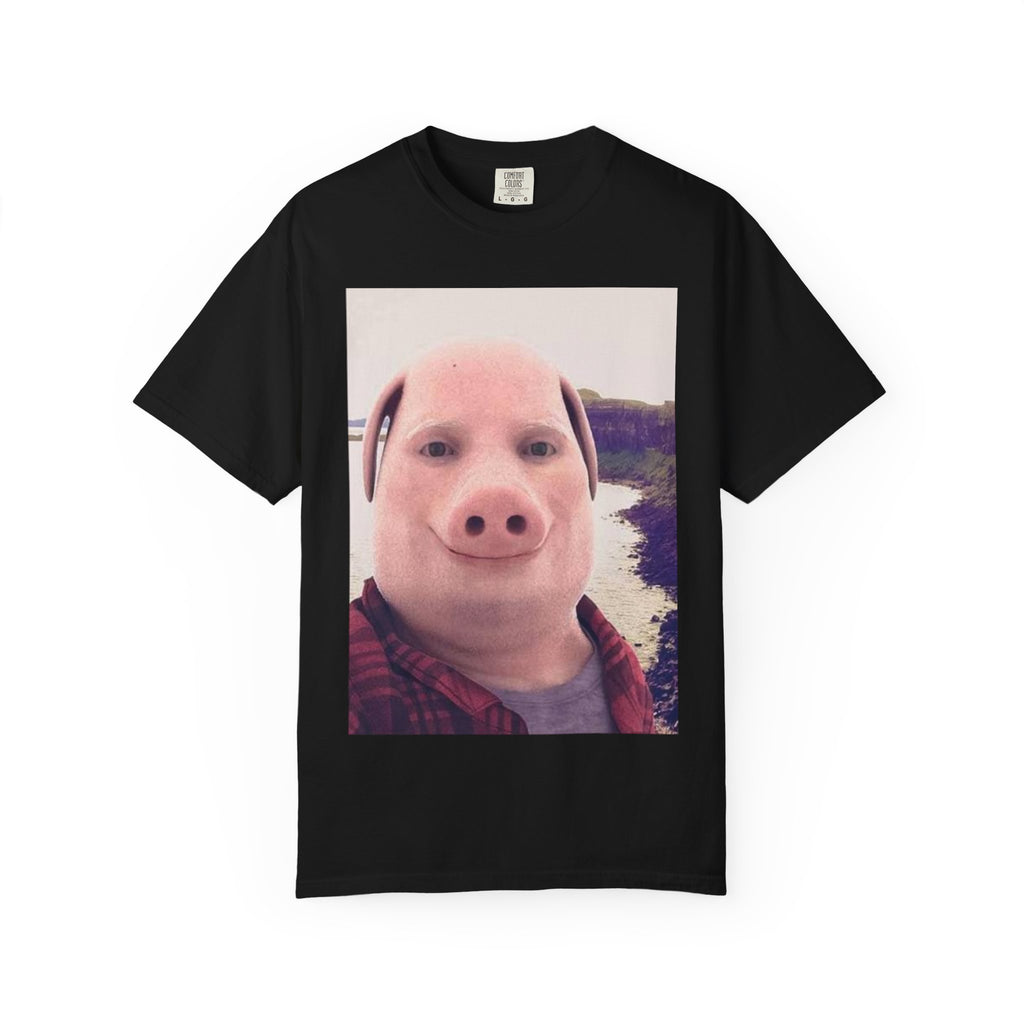 Pig Face Photo T-Shirt — Funny Animal Selfie Tee