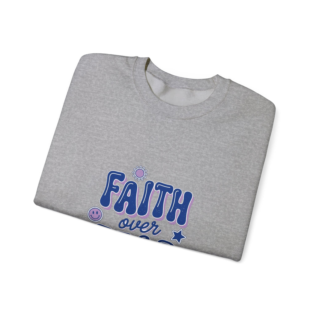 Faith Over Fear sweatshirt | Christian rainbow scripture style