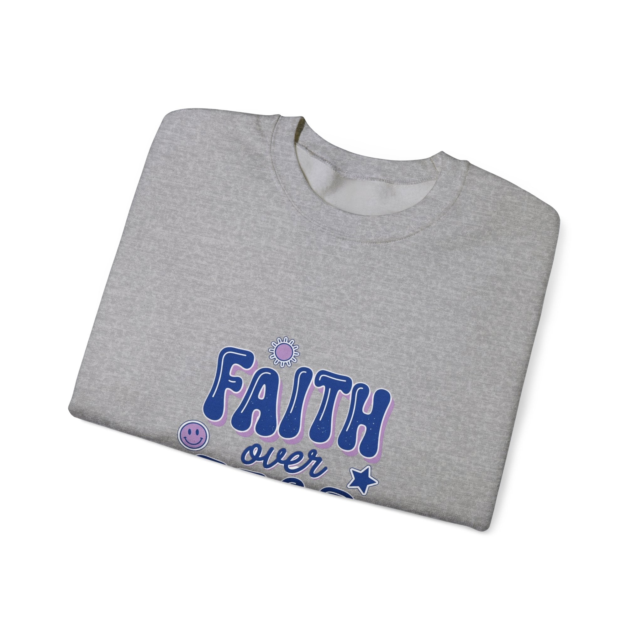 Faith Over Fear sweatshirt | Christian rainbow scripture style