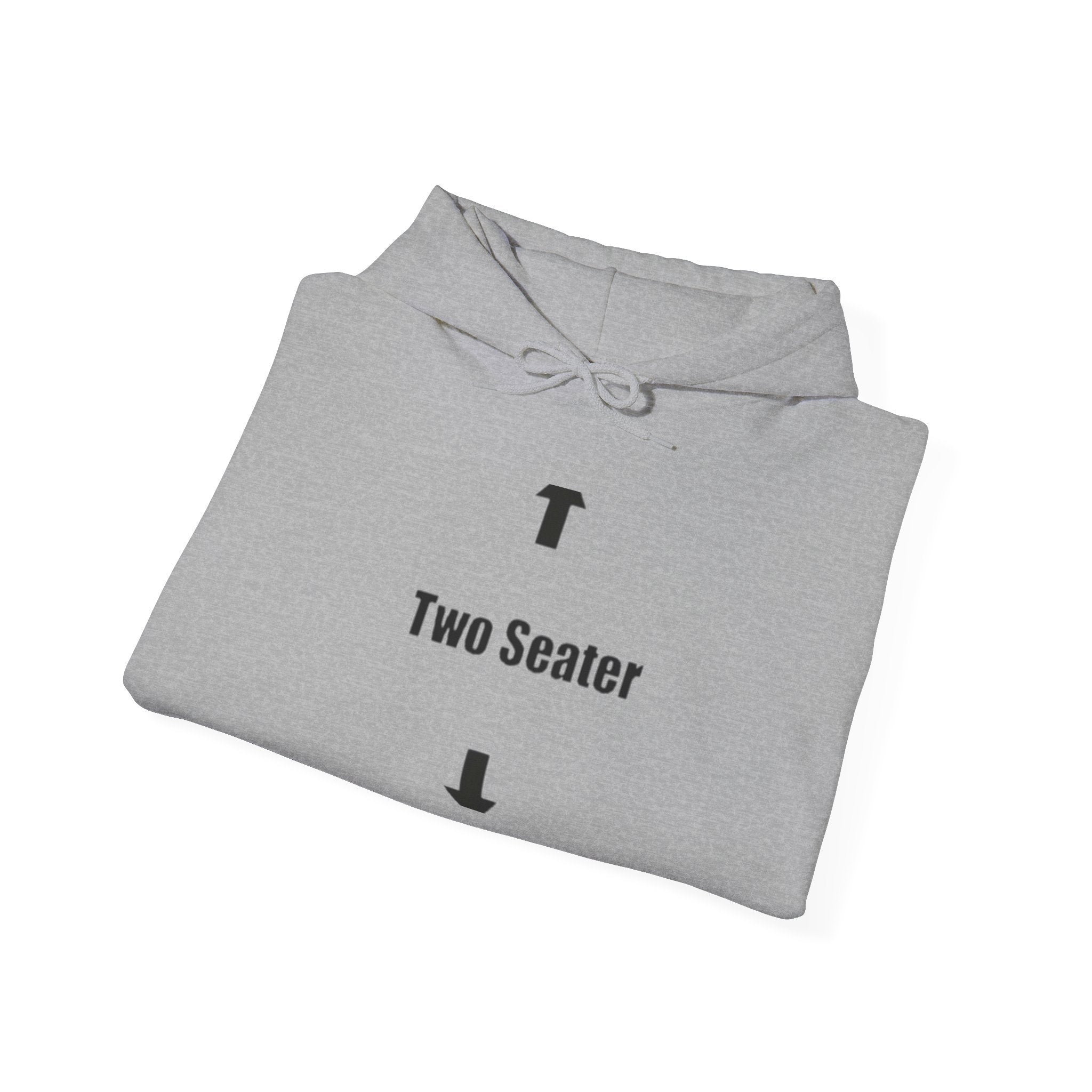 Two Seater Hoodie - Funny Couples Pullover with Arrow Design